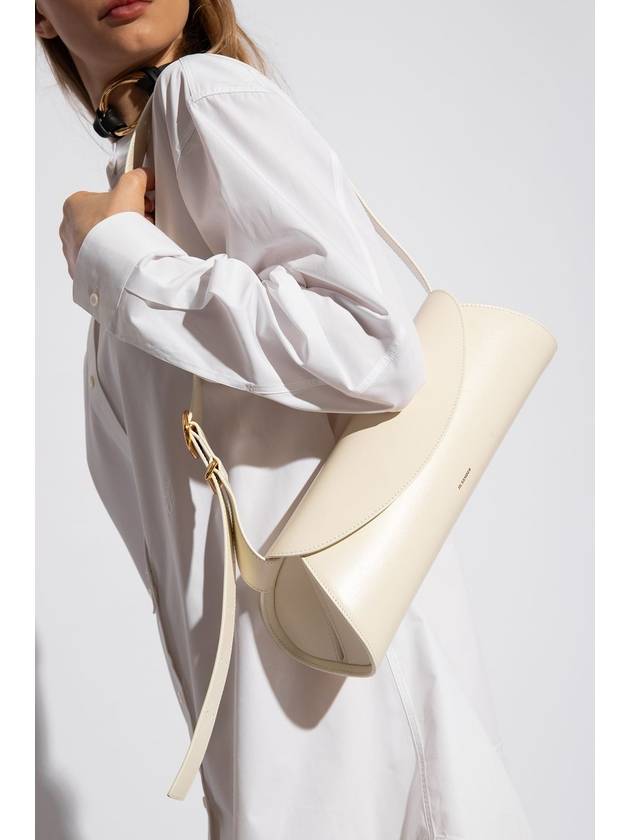 Canolo Grande Logo Leather Shoulder Bag Latte - JIL SANDER - BALAAN 3