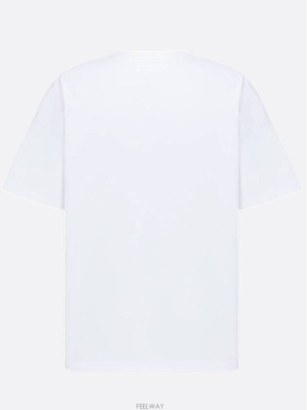 Embroidered Logo Cotton T-Shirt White - DIOR - BALAAN 7