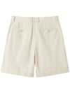 Men's Cotton Two-Tuck Shorts Ivory SWDQETPA02IV - SOLEW - BALAAN 2