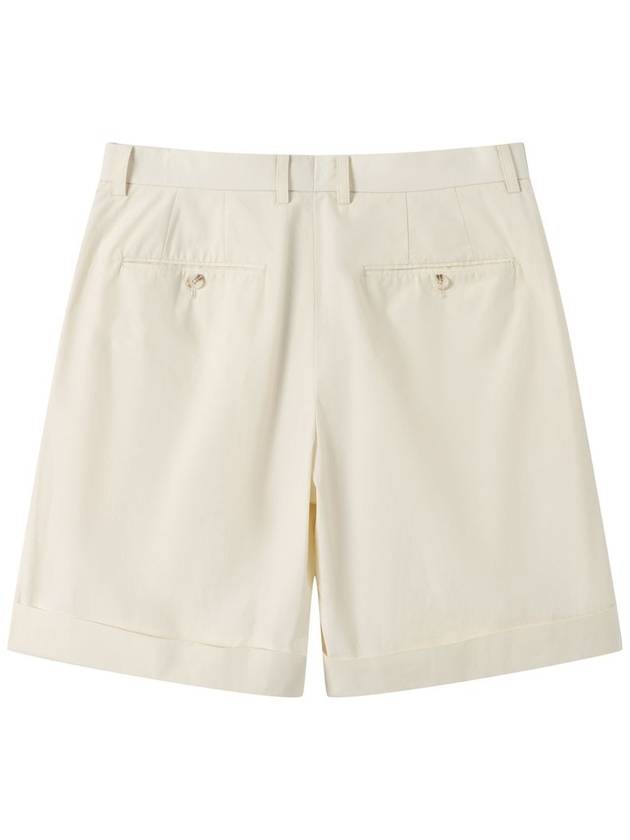 Men's Cotton Two-Tuck Shorts Ivory SWDQETPA02IV - SOLEW - BALAAN 2