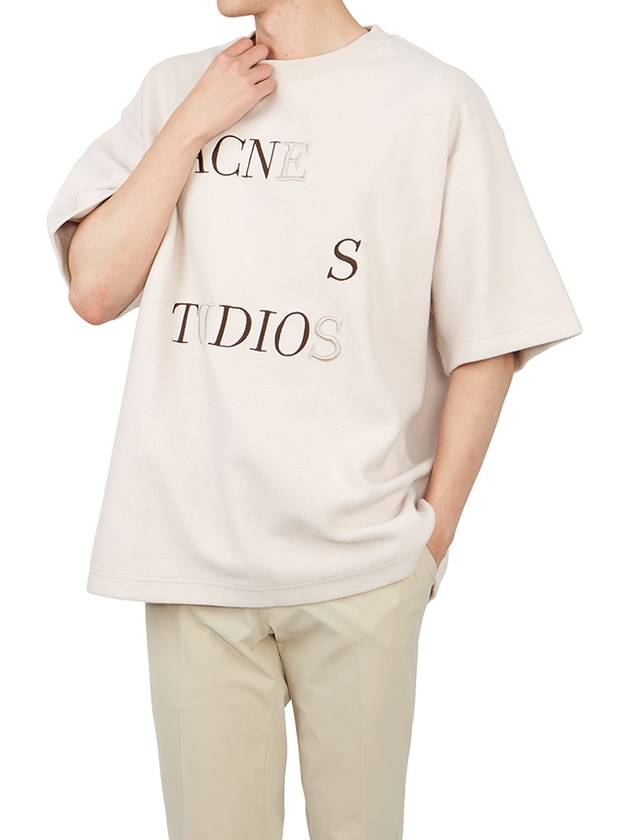 Logo Short Sleeve T-shirt Beige - ACNE STUDIOS - BALAAN 6