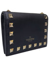 Women s PW2POP39BOL Black Leather Compact Rockstud Bicycle Wallet - VALENTINO - BALAAN 2