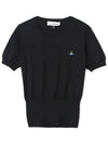 Bea Embroidery Logo Short Sleeve Knit Top Black - VIVIENNE WESTWOOD - BALAAN 2