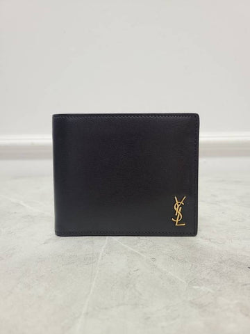 Black gold monogram wallet - SAINT LAURENT - BALAAN 1