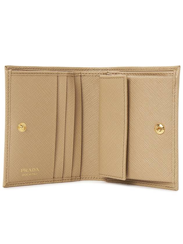 Gold Hardware Triangle Logo Saffiano Half Wallet Powder Pink - PRADA - BALAAN 5