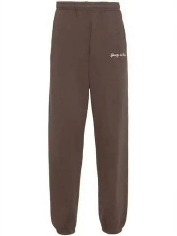 Syracuse Logo Print Jogger Pants Chocolate SWAW2330CH - SPORTY & RICH - BALAAN 1