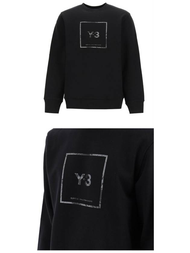 Reflative Square Logo Crew Neck Sweatshirt Black - Y-3 - BALAAN 5