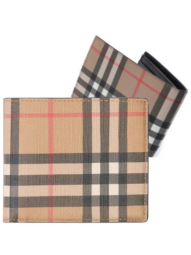 Vintage Check E Canvas Halfwallet - BURBERRY - BALAAN.