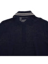 Striped Edge Linen Cotton Blend PK Shirt Navy - BRUNELLO CUCINELLI - BALAAN.