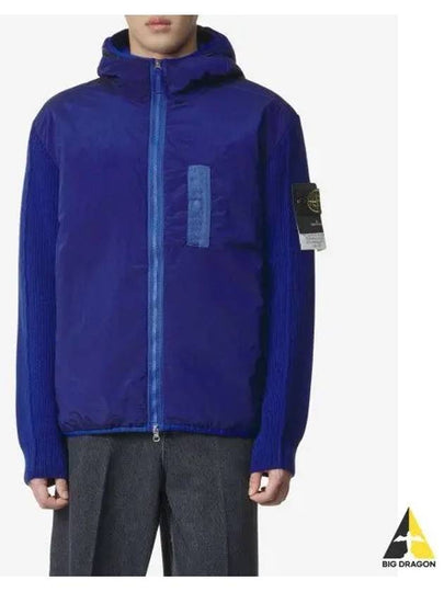 PrimaLoft-TC Knit Nylon Zip Up Hoodie Blue - STONE ISLAND - BALAAN 2