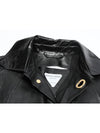 Women's Leather Shirt Long Dress Black - BOTTEGA VENETA - BALAAN.