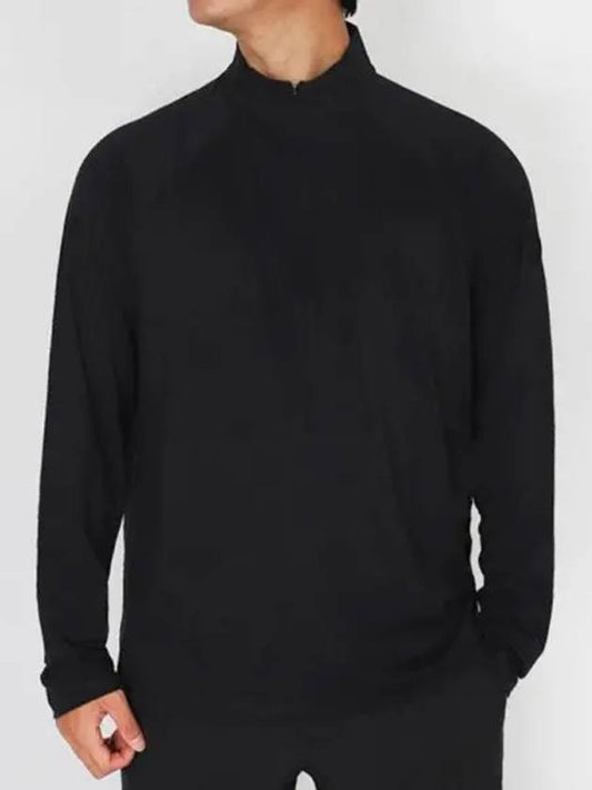 Men's Luxe Quarter Half Zip Layer Long Sleeve T-Shirt Black - G/FORE - BALAAN 2