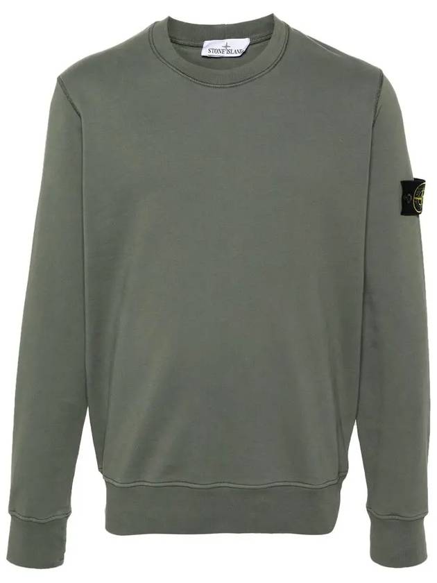 Wappen Patch Garment Dyed Sweatshirt Musk Green - STONE ISLAND - BALAAN 3