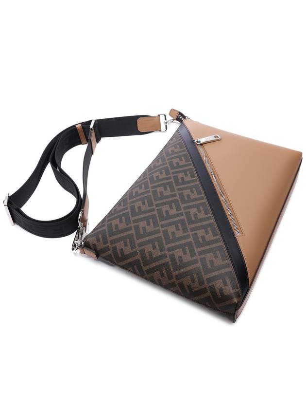 Men's FF Logo Diagonal Messenger Bag Brown - FENDI - BALAAN 6