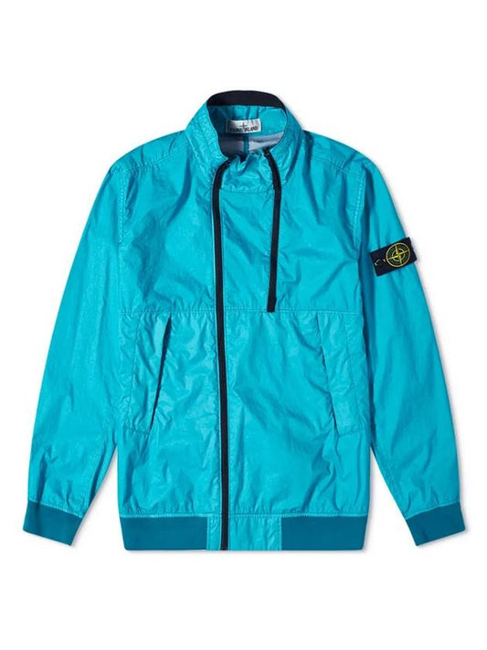 Wappen Patch Double Zipper Membrana Windbreaker Light Blue - STONE ISLAND - BALAAN 1