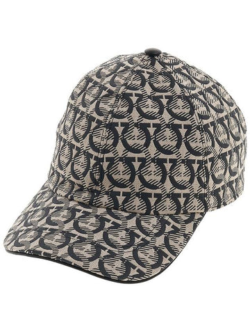 Ferragamo Men s Gancini Baseball Cap 56 0678 NERO BONE 0725868 - SALVATORE FERRAGAMO - BALAAN 1