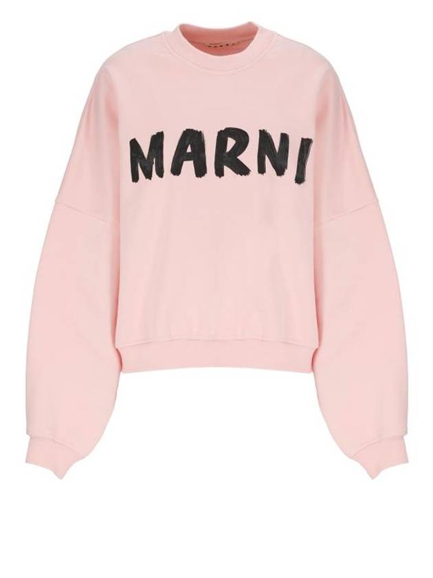 Logo Print Cotton Sweatshirt Pink Gummy - MARNI - BALAAN 2