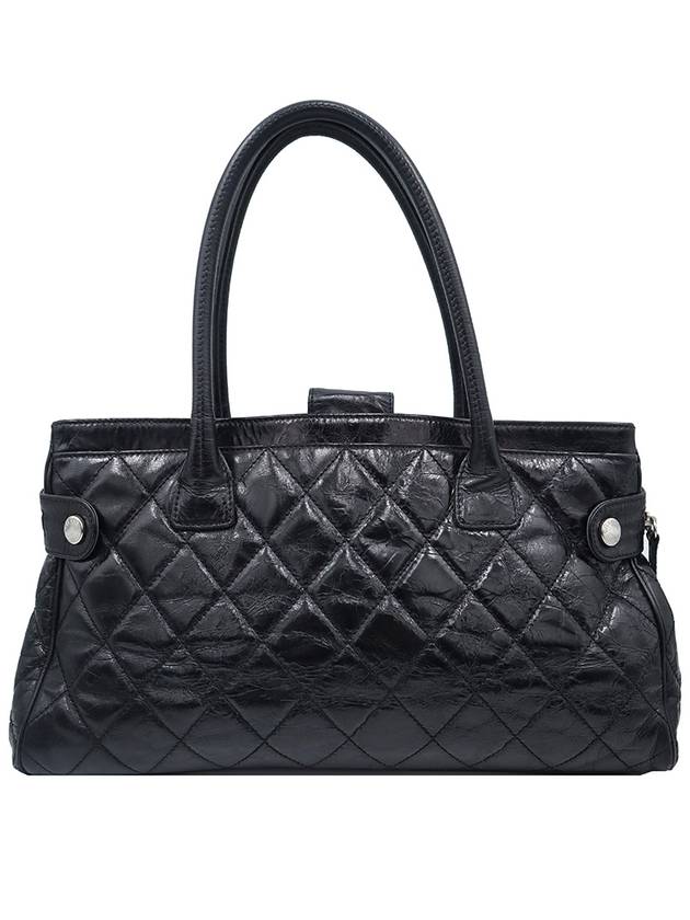 Women s Chanel Black Aged Glazed Calfskin Silver Plated Executive Quilted Shoulder Bag 12th gt Gangbuk used luxury goods - CHANEL - BALAAN 4