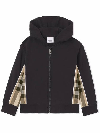 Kids Women s Check Panel Hooded Zip up Black 8047427 - BURBERRY - BALAAN 2