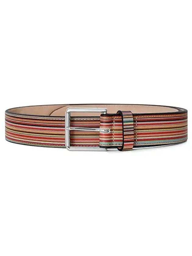 Embossed Signature Striped Belt - PAUL SMITH - BALAAN.