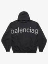 Logo Print Cotton Hoodie Black - BALENCIAGA - BALAAN 2