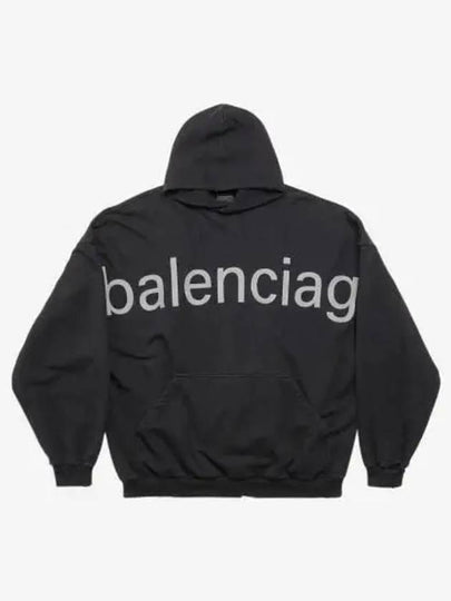 Logo Print Cotton Hoodie Black - BALENCIAGA - BALAAN 2