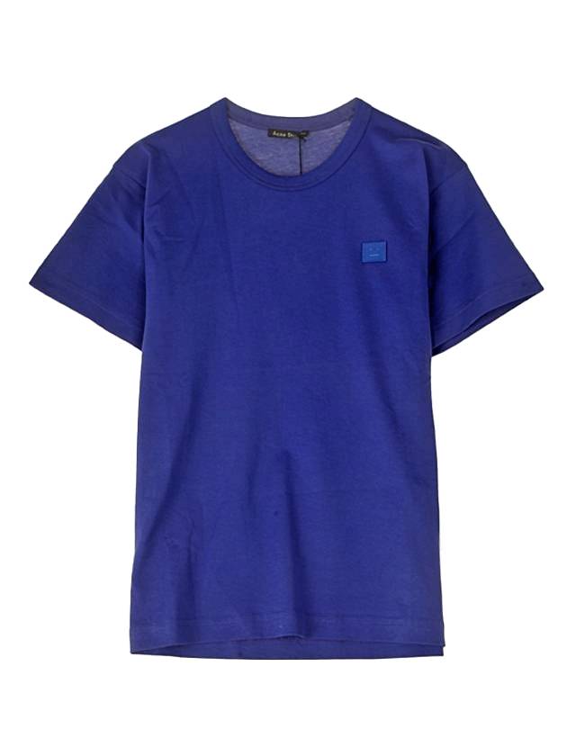 Nash Face Short Sleeve T-Shirt Blue - ACNE STUDIOS - BALAAN 1