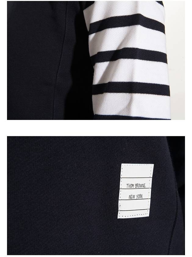 Engineered 4 Bar Stripe Loopback Jersey Knit Crewneck Sweatshirt Navy - THOM BROWNE - BALAAN 7