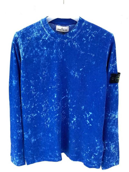 Garment Dying Cotton Sweatshirt Blue - STONE ISLAND - BALAAN.