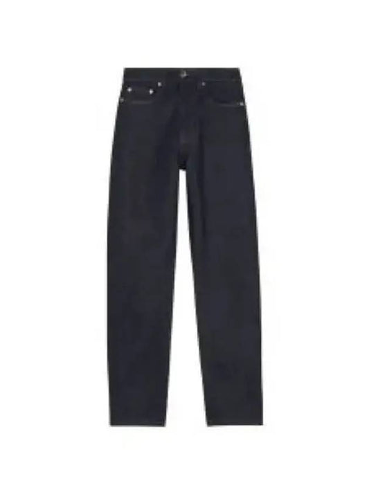 Women's Crop Cotton Straight Jeans Dark Navy - MAISON KITSUNE - BALAAN 2