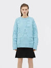 Alphabet Raised Pattern Wool Knit Top Blue - BOTTEGA VENETA - BALAAN 2