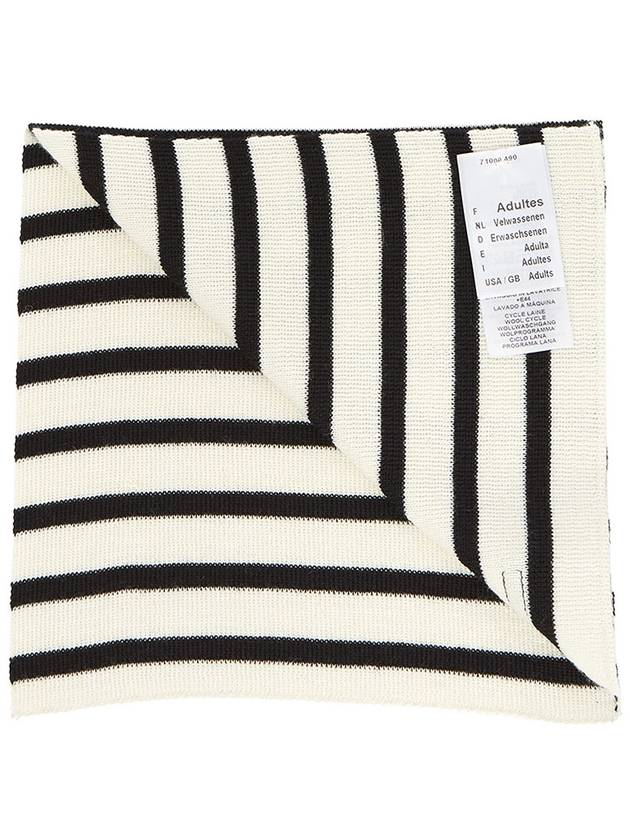 KH Duguay Stripe Muffler White Black - SAINT JAMES - BALAAN 4