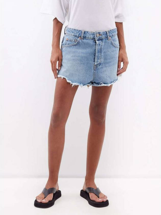 Organic Denim Women s Shorts DN3020 - RAEY - BALAAN 1