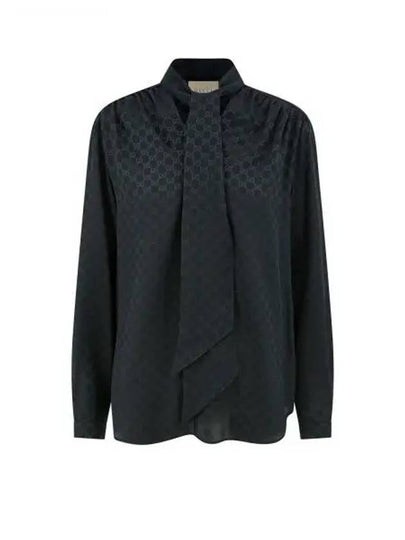 GG Silk Blouse Black - GUCCI - BALAAN 2