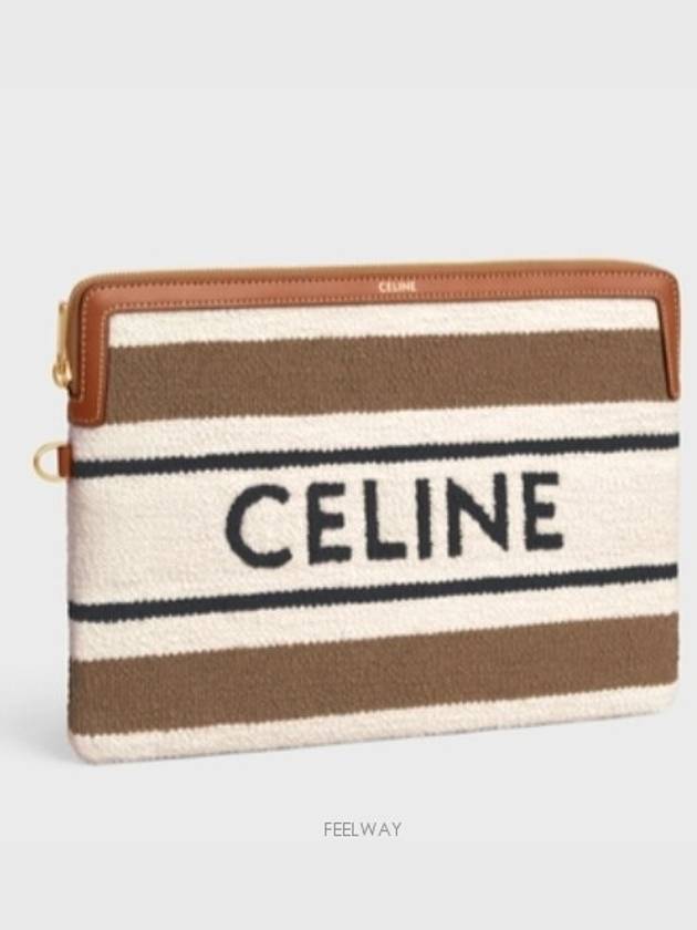 Small Strap Striped Textile With Celine Jacquard Pouch Bag - CELINE - BALAAN 3