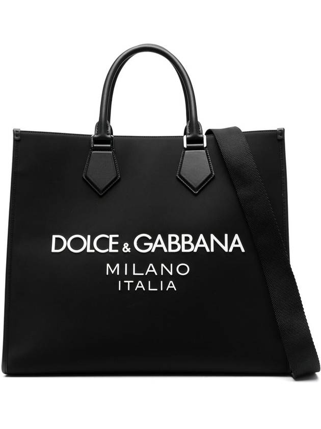 Rubber Logo Large Tote Bag Black - DOLCE&GABBANA - BALAAN 2