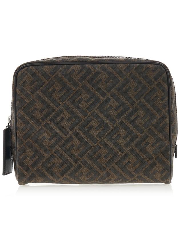 FF Logo Clutch Bag Brown - FENDI - BALAAN 2