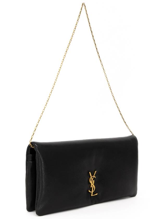 Calypso Lambskin Mini Shoulder Bag Black - SAINT LAURENT - BALAAN 4