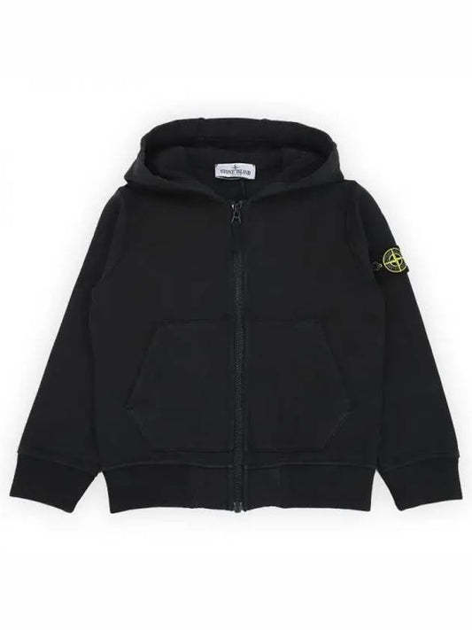 Stone Kids Waffen Patch Hooded Zip up Jacket Black 791660720 V0029 1064020 - STONE ISLAND - BALAAN 1