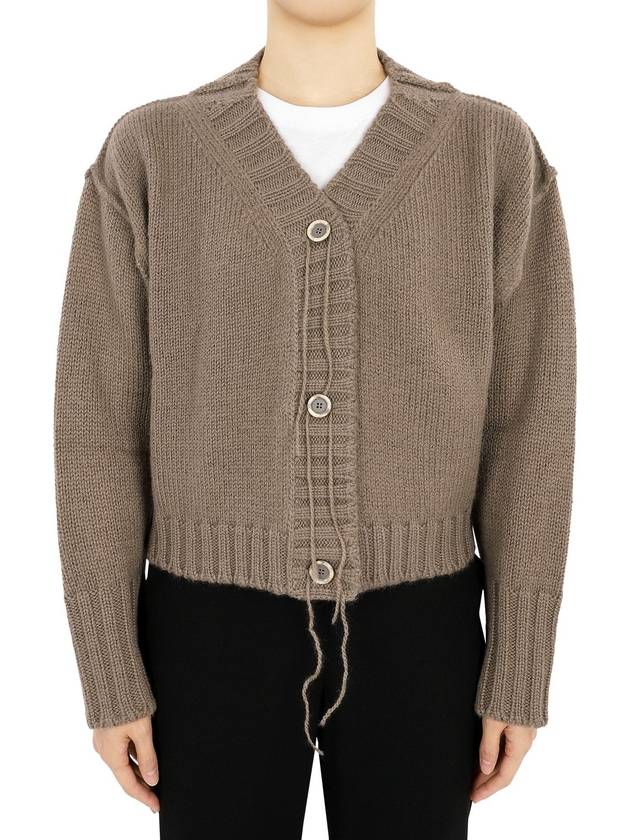 V-neck Button Cardigan Brown - ACNE STUDIOS - BALAAN 2