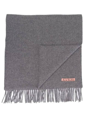 Wool Fringe Scarf Grey Melange - ACNE STUDIOS - BALAAN 1