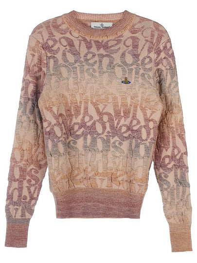 Logo Crew Neck Knit Top Beige - VIVIENNE WESTWOOD - BALAAN 2