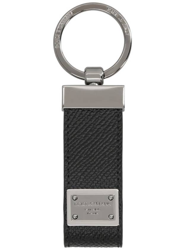 logo tag calfskin key holder black - DOLCE&GABBANA - BALAAN 3