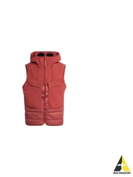 Shell R Mix Goggle Hooded Padded Vest Red - CP COMPANY - BALAAN 2