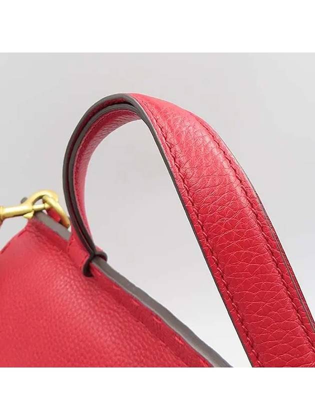 421890 Red leather GG Marmont top handle small gold logo tote bag shoulder strap 2WAY - GUCCI - BALAAN 3