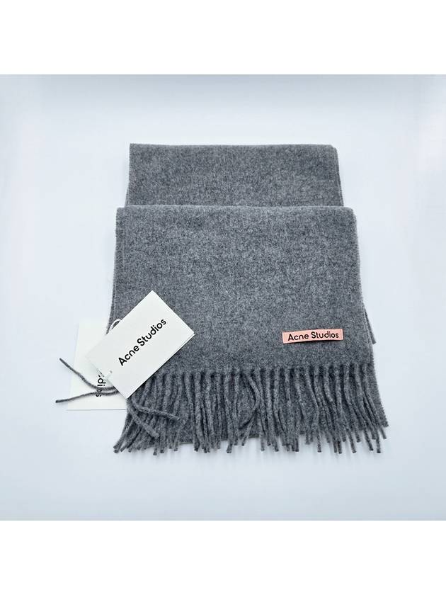 Wool Fringe Muffler Grey Melange - ACNE STUDIOS - BALAAN 5