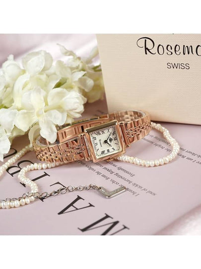 Square Nostalgia Rose Gold Metal Square Women’s Watch - ROSEMONT - BALAAN 2