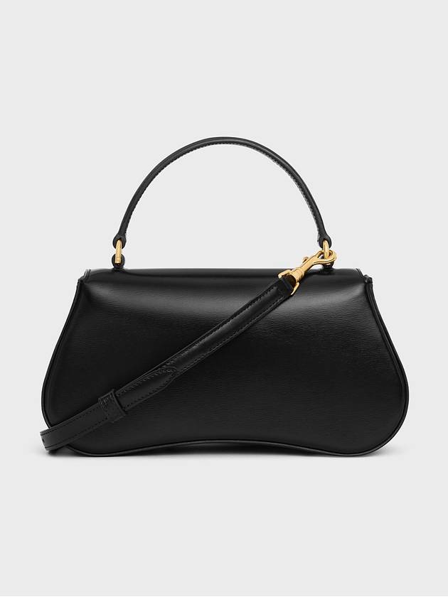 Teen Lola Triomphe Shiny Calfskin Tote Bag Black - CELINE - BALAAN 4