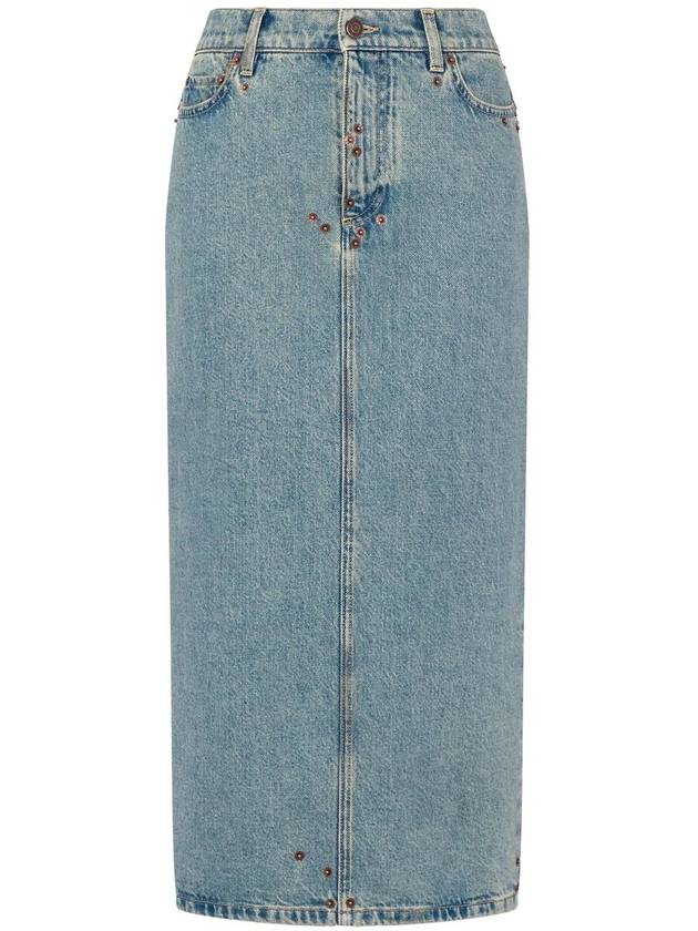 Moschino Rivets Denim Skirt - MOSCHINO - BALAAN 5