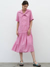 Sailor flare midi dress pink - MITTE - BALAAN 3